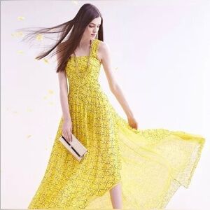 THE SOLD OUT DIANE VON FURSTENBERG LILLIE SUNLIGHT YELLOW SILK MAXI DRESS. Sz: 6